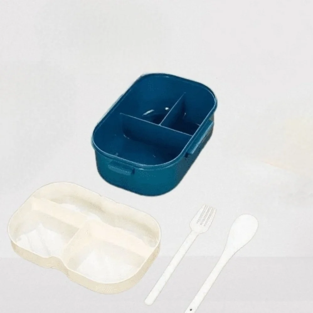 Portable BPA 1200ML Airtight Double Layer Lunch Box with Fork and Spoon‎